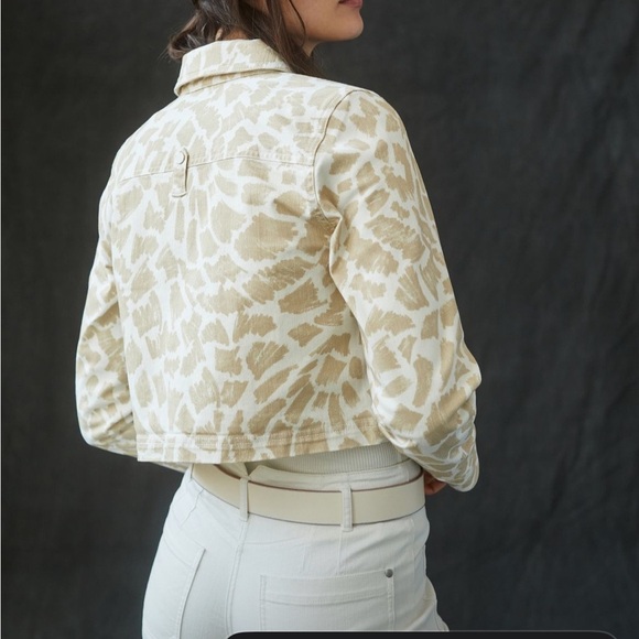 NWT Anthropologie Maeve Gardener Cropped Jacket Beige - Picture 3 of 10